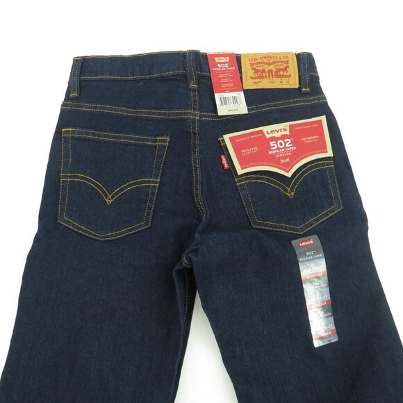 Levis 502 Boys Blue Denim Jeans 12 Reg Adjustable Waist NWT $42 - Picture 4 of 5